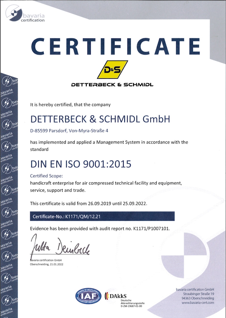 ISO Zertifikat 2022